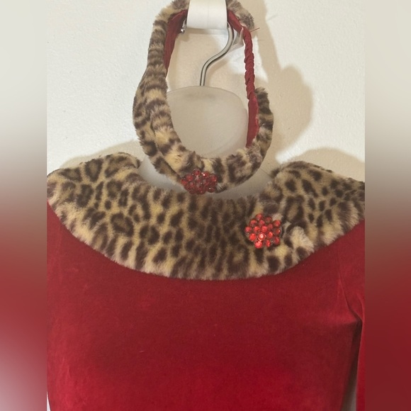 American Girl Chocolate Cherry Holiday Dress With Collar, Cuff Headband SZ 8 - Picture 11 of 14